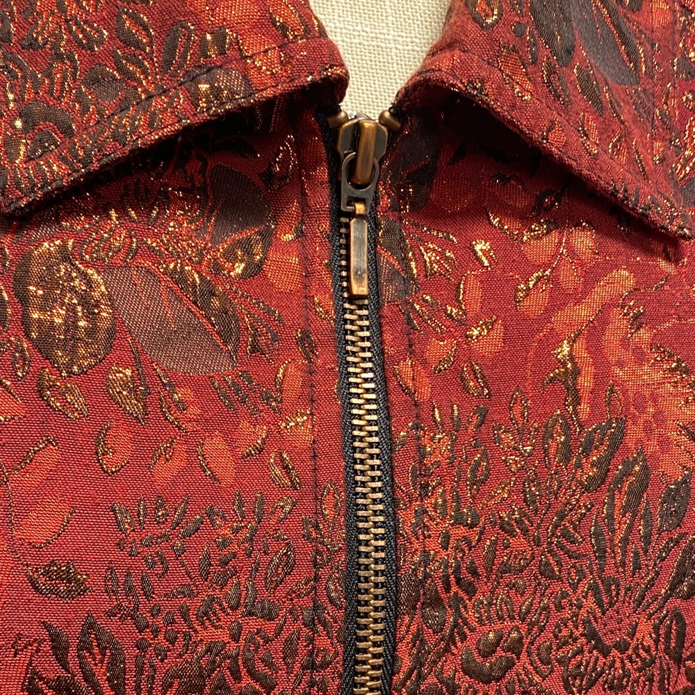 Kim Rogers size 2X Red and Black Patterned Blazer floral holiday‎ elegant dressy - Picture 3 of 7